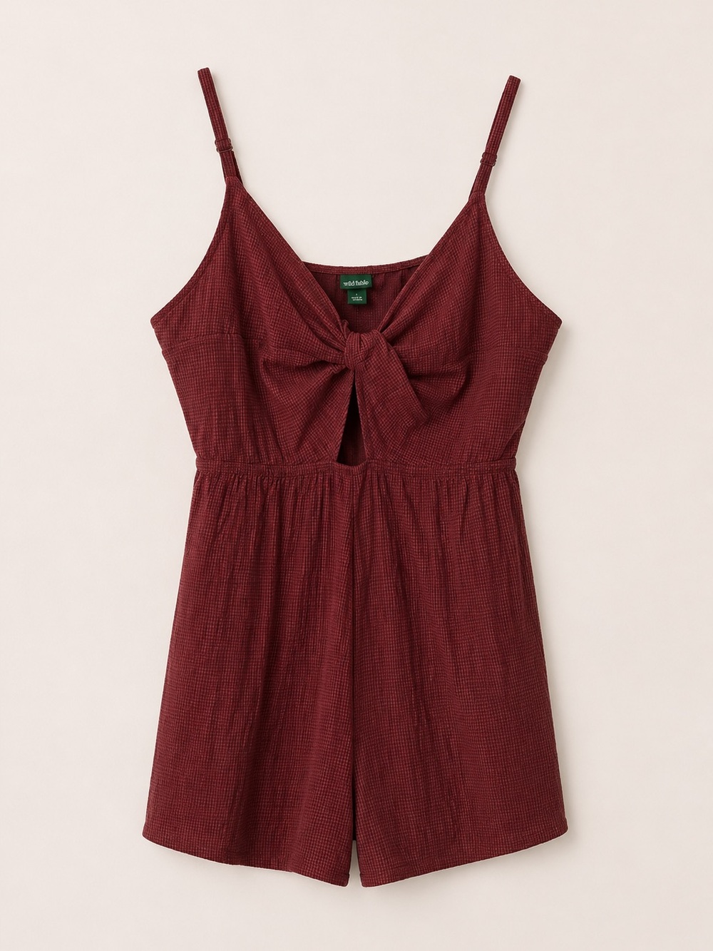 Wild Fable Sleeveless Knot-Front Romper Large L
